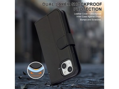iiglo iPhone 15 / 14 Plånboksfodral (svart)#4
