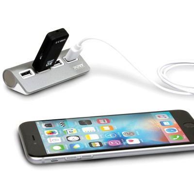 USB 2.0-hub PORT Designs, 4xUSB 2.0 - Silver/vit#3