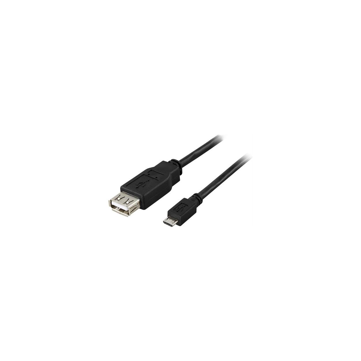 USB-A till USB-B kabel 2m (svart) - USB-kablar 