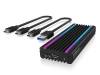 Externt kabinett ICYBOX SSD Enclosure Black, M.2 NVMe SSD, USB-C 3.2, RGB#2