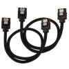 SATA3 kabel Corsair Premium Sleeved Set with Straight Connectors, 30 cm, 2-pack - Svart#1