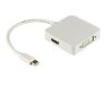 Deltaco Mini DisplayPort till DVI/HDMI/DisplayPort, 0,2m, vit#1