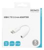 DELTACO USB-C till 3,5 mm adapter, stereo, aktiv, 11 cm, vit#3