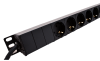 19" Grenuttag Elivi med 7 st jordade uttag, rackmontage 1U och bordsmontering, 7m - Svart#2