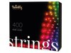 Twinkly julbelysning 400 LED RGB 32m, svart sladd, IP44, BT+Wifi, musiksensor, APP kontroll (Android + iOS)